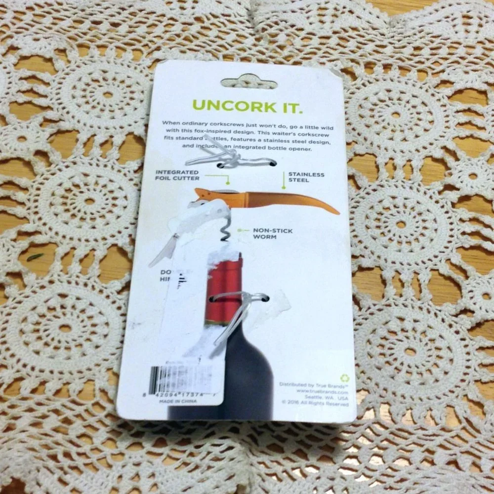 Corkscrew, True fantastic fox waiter's corkscrew, double-hinged stainless steel